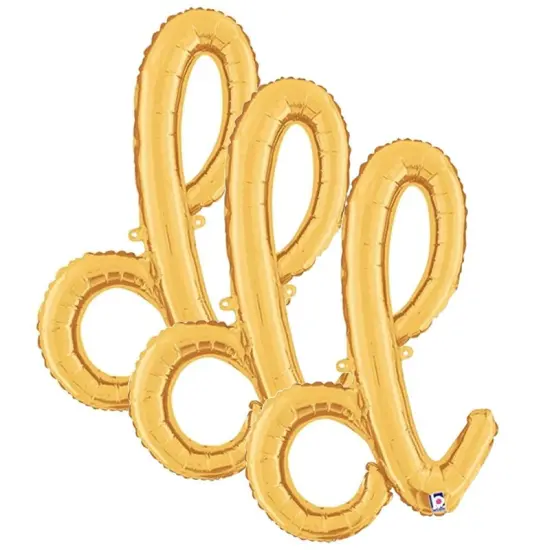 Betallic&reg; 24 inch Script Letter D Gold Air Fill Only {3}