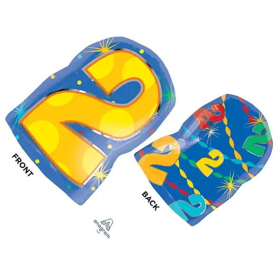 Number 2 Confetti Dots 20 Inch Foil Mylar Balloon {5}