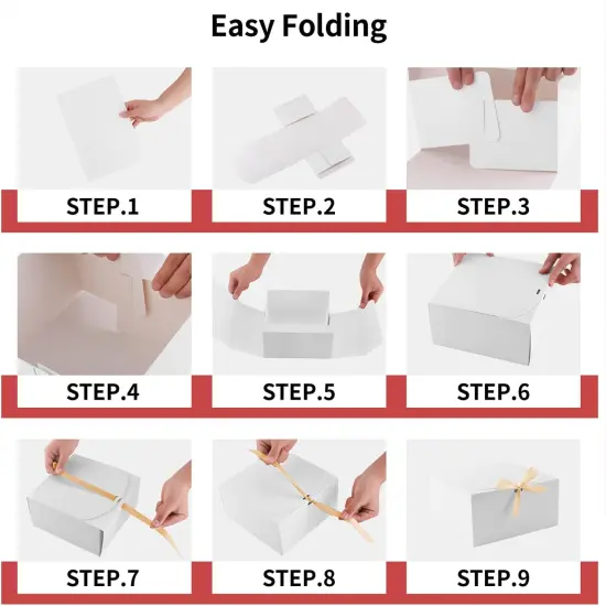 12pack Gift Boxes with Lids,White Gift Boxes Bulk with Gold Bow Ribbon,Bridesmaid Proposal Box for Presents Kraft Paper {3}