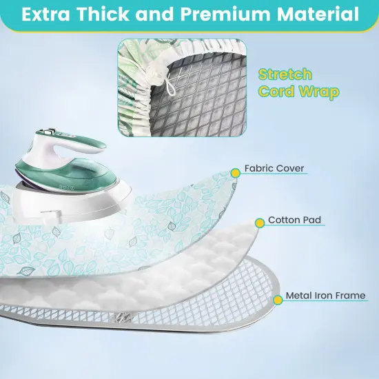 Foldable Ironing Board with Iron Rest and Adjustable Height Turquoise {6}