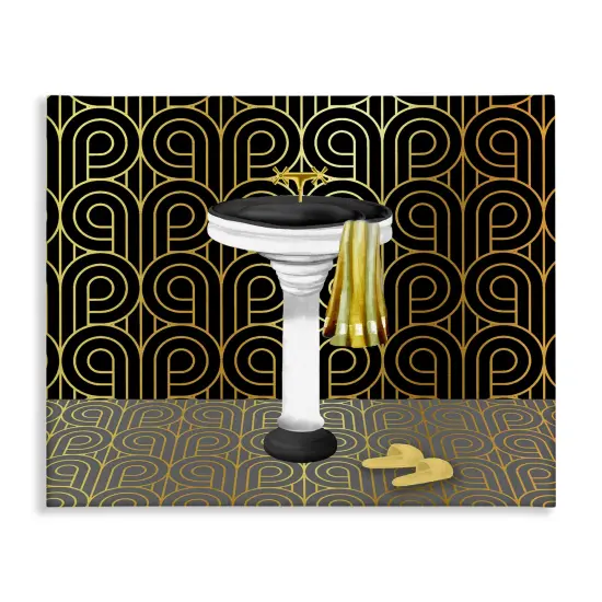 Stupell Industries Bathroom Sink Deco Style Canvas Design by Conrad Knutsen {1}
