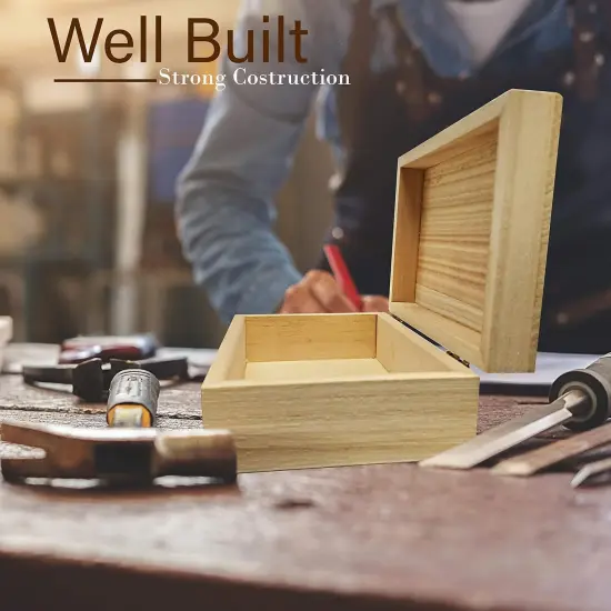 8 Pk Wooden Boxes For Crafts, Unfinished Wood Boxes 5.875 In x 3.8 In x 2 in {2}