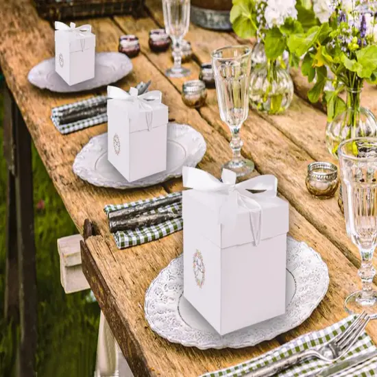 12Pack Small Gift Boxes with Lids, White Gift Boxes with Ribbon for Birthday, Present Packing, Party Favor, Candle Boxes, Treat Boxes, Wedding. {4}