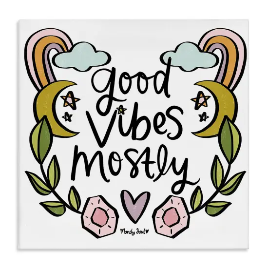 Stupell Industries Good Vibes Mostly Canvas Design by Mandy Ford Art + Illustration {1}