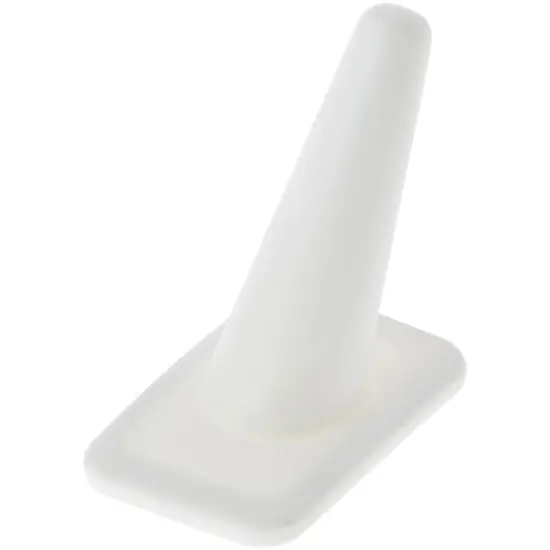 Plymor White Rubber Ring Finger Display, Single on Rectangular Shaped Base, 1.375" W x 2.25" D x 2.125" H {1}