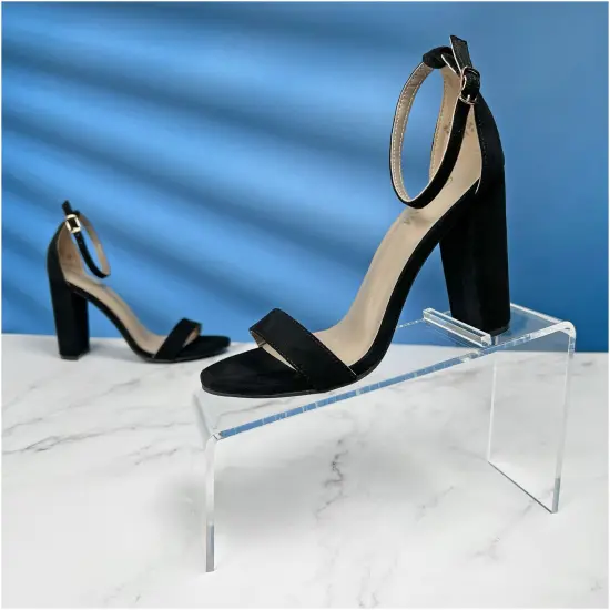 Plymor Clear Acrylic Elevated Heel Shoe Display Riser, 3" W x 9" D x 5" H {3}