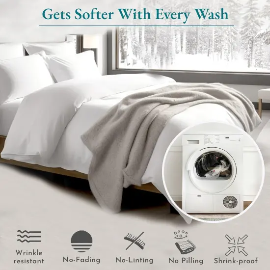 Soft & Silky 500 Thread Count 100% Cotton Sateen, Cool & Smooth with A Classic Opening, Set of 2 King Pillow Cases {3}