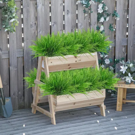 8 Bundles Artificial Plants Boston Fern Wheat Grass Shrubs Outdoor Faux Plants Faux Fern Stems UV Resistant Artificial Outdoor Plants Greenery for Home Gardens Patio Yards Decor {5}