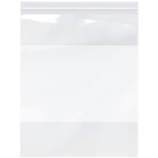 Plymor 12" x 15", 2 Mil with White-Block Zipper Reclosable Plastic Bags {1}