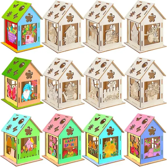 12 Sets Spring House Craft Kit to Paint DIY {1}