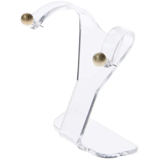 Plymor Clear Acrylic Divided Pair Hanging Earring Display Stand, 3" W x 1.5" D x 3" H {3}