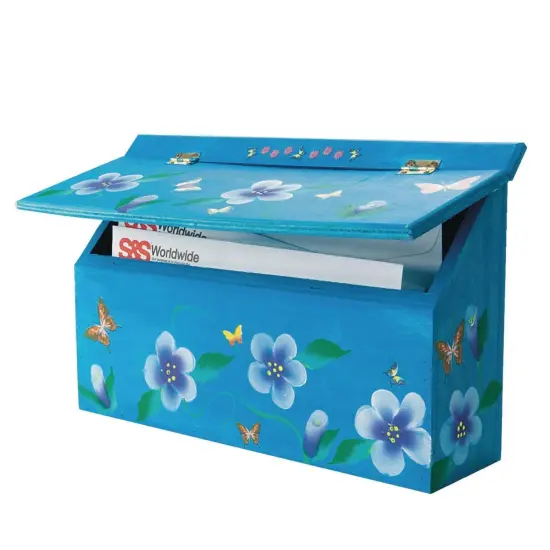 Unfinished Wood Letter/Mail Box. Fully Assembled & Ready to Decorate With Paint, Stain, Markers & More, Great For Kids Play Mailbox, Sandpaper Included {4}