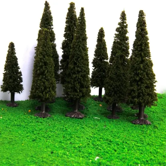 15pcs Green Scenery Landscape Model Cedar Trees with Box {3}
