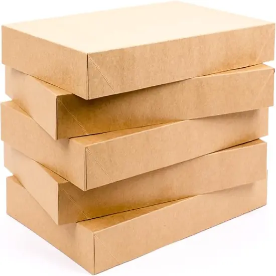 Medium Gift Boxes with Lids (5 Shirt Boxes, Kraft) for Birthdays, Graduations, Christmas, Weddings, Bridal Showers {4}