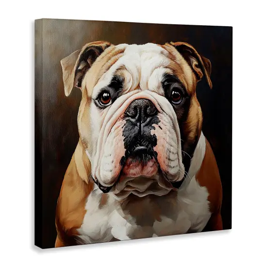 Stupell Industries Stoic Bulldog Portrait Canvas Design by Tom Crehan {3}