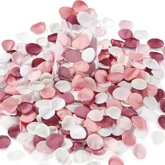 400pcs Silk Rose Petals, Fake Pink Rose Petals for Wedding Proposal Flower Girl Basket, Flower Petals to Throw at Wedding {1}