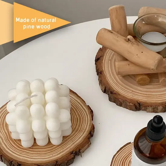 Unfinished Wood Slices for Centerpieces - 5.1-5.5 Inch,Round Natural Discs with Tree Bark, Wooden Cookies Circles for Crafts Christmas Ornaments, Rustic Wedding Decor {3}