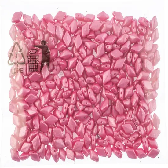 Matubo 2-Hole Czech Glass Pearl Shine Gemduo Beads, 50g Light Fuchsia {2}