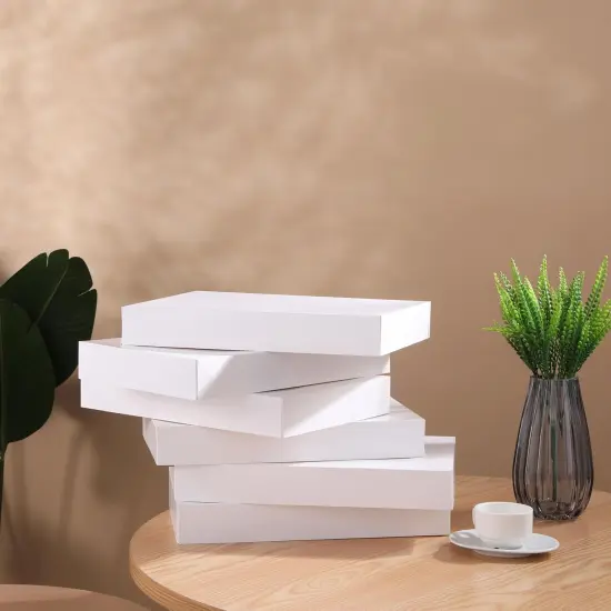 6 Pack 14" Large White Gift Boxes With Lids For Clothes Presents {2}