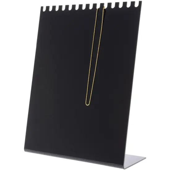 Plymor Black Acrylic Necklace Display Stand With Top Hooks, 10.625" W x 4" D x 13.5" H {3}