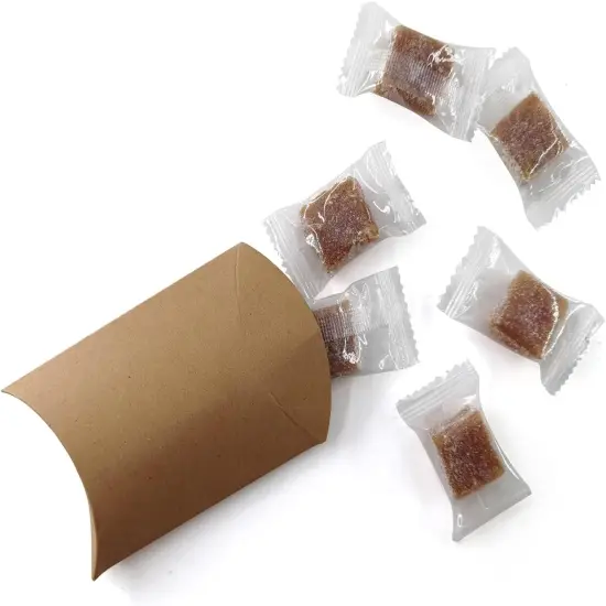 Kraft Paper Pillow Candy Box, Foldable Gift Box with Jute Rope for Weddings, Parties, Birthdays, Holidays, 60 Pcs {2}