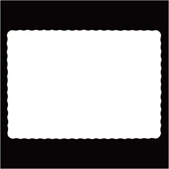 Rectangle Disposable Paper Placemat (200 Pack) - 10 x 14 Inches White Eco-Friendly Heavy Weight 60 Pound Paper Place Mat Wavy Scalloped Edge {1}