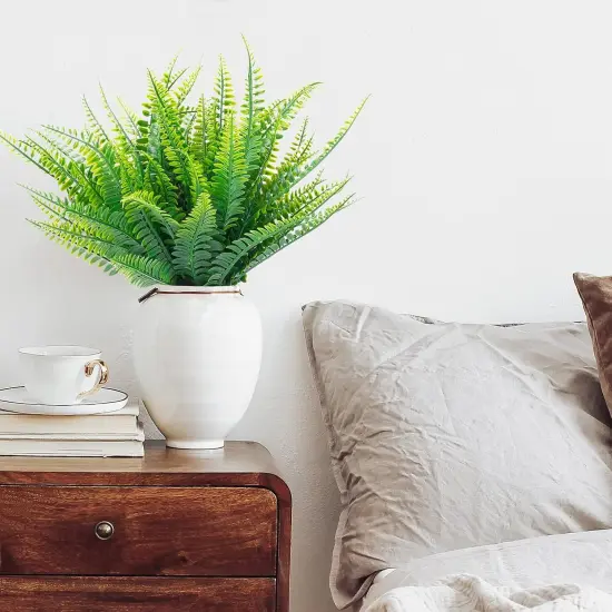 18 Pcs Artificial Ferns Plants Bushes Fake Boston Fern Shrubs Plastic Plant Greenery for Outdoor Indoor Home Garden D&eacute;cor {5}