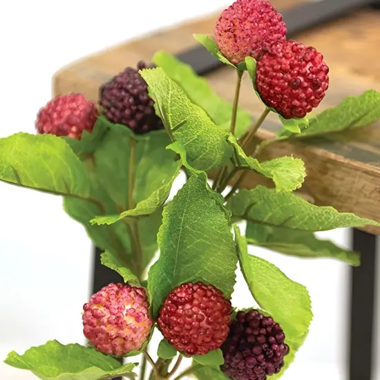 Fresh Raspberry Pick Stem for Wreaths and Floral Arrangements 10.5 Inches {3}