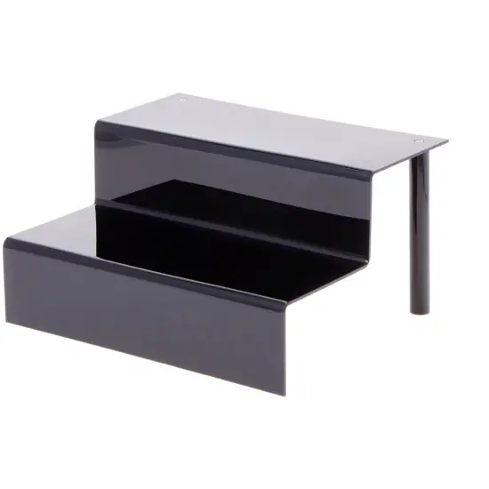 Plymor Black Acrylic 2-Step Display Stairs, 6.25" H x 12" W x 10.25" D {2}