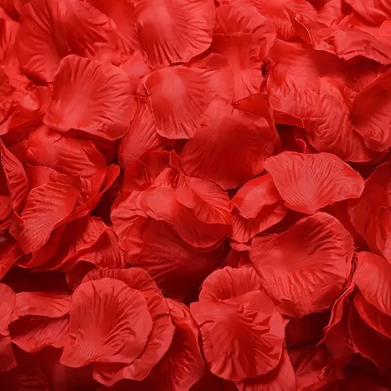 1000 Pieces Red Artificial Silk Rose Petals, Red Artificial Silk Rose Petals Flower Decoration for Valentines Romantic Wedding Event Proposal Anniversary Party Decoration Red Rose Petals {5}