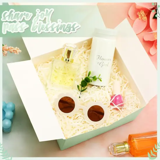 8 pack Gift Box Set 8 Bridesmaid Proposal Box 8 Wedding Gift Kraft Paper Tag 8 Eucalyptus 120g Leaves Paper Shred Filler 1 Rope for Mother's Day Birthday(Green, Ivory,8 x 8 x 4 Inch) {2}