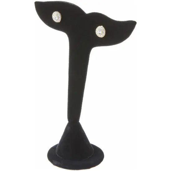 Plymor Black Velvet Fish Tail Style, Single Pair Earring Display Stand, 3.75" W x 2" D x 7.25" H {3}