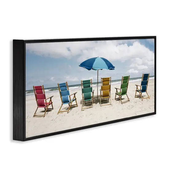 Stupell Industries Colorful Beach Chairs Framed Giclee Design by Natalie Carpentieri {3}