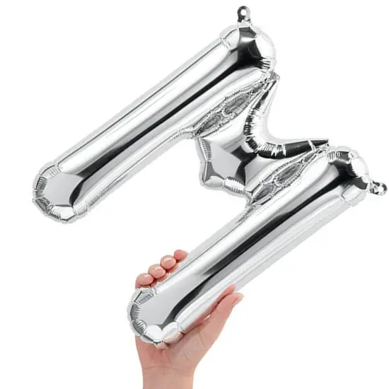 NorthStar Balloons&reg; 16" Silver Letter M Balloon Air Fill Only Foil Mylar {5}