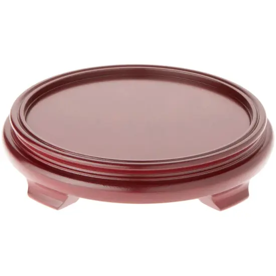 Plymor Red Round Wood Veneer Footed Display Base, 9.875" W x 9.875" D x 2" H (8" Display Diameter) {1}