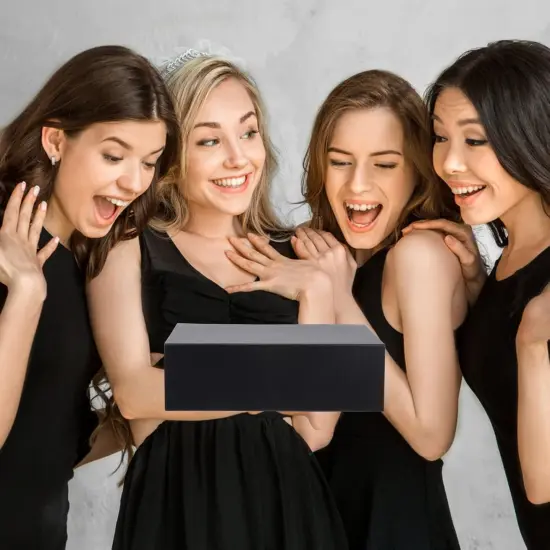 4-Pack 11&rdquo;x8&rdquo;x3.5&rdquo; Black Gift Boxes with Magnetic Lids, Large Collapsible Gift Wrap Box Magnet Clourse for Presents, Mothers Day, Birthday, Wedding, Bridesmaid Groomsman Proposal Box {2}