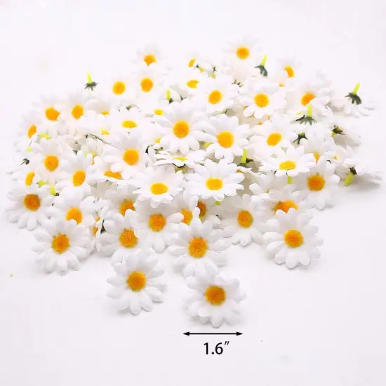 200PCS Silk Daisys, Spring Gerbera Chrysanthemum Heads, Artificial Flowers for Wedding Home Decoration and DIY Crafts {2}