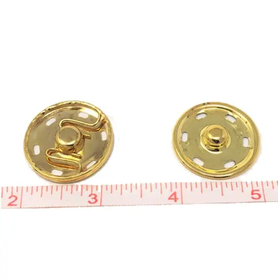 Brass Metal Snaps Sew On 6 Hole 1 1/4" Wide {2}