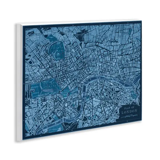 Stupell Industries Blue Detailed London Map Wall Plaque Design by Phillipa Katz {3}