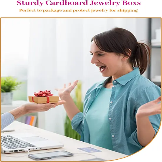 Jewelry Gift Boxes, 3.5x3.5x1 Inch 20 Pcs Matte Small Gift Box wtih Lids, Small Cardboard Jewelry Boxes with Cotton Filled and Lids {5}