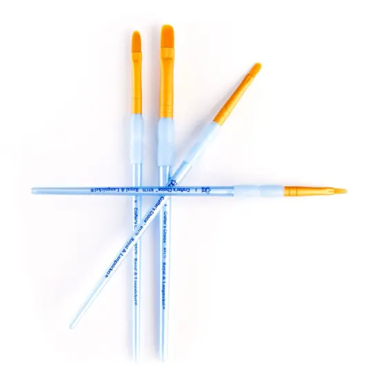 RCC 213 | Crafter's Choice&trade; 4pc Golden Taklon Filbert Brush Set {5}