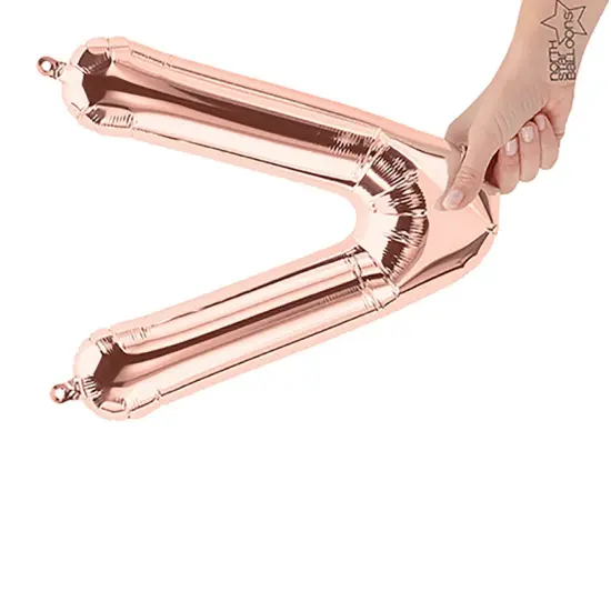 NorthStar Balloons&reg; 16 Inch Letter V Rose Gold Air Fill Only {4}