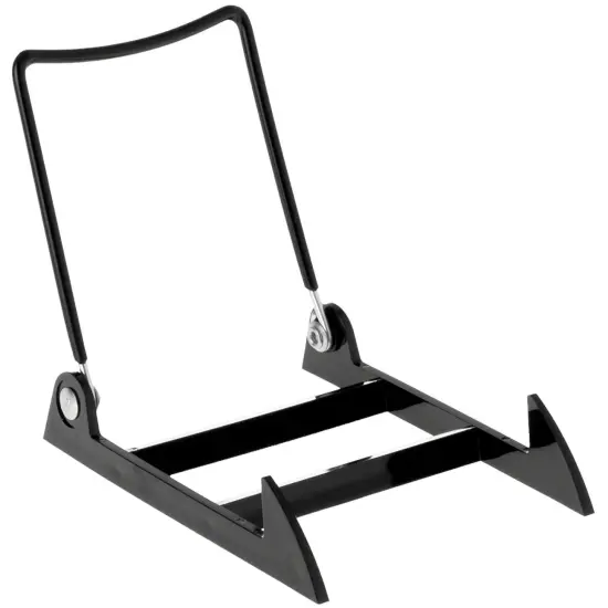 Gibson Holders 2PL Adjustable Black Wire and Clear Acrylic Display Easel, 3.875" W x 5.375" D x 4.75" H {1}