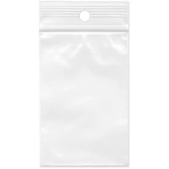 Plymor 2" x 3", 2 Mil with Hang-Hole Zipper Reclosable Plastic Bags {1}