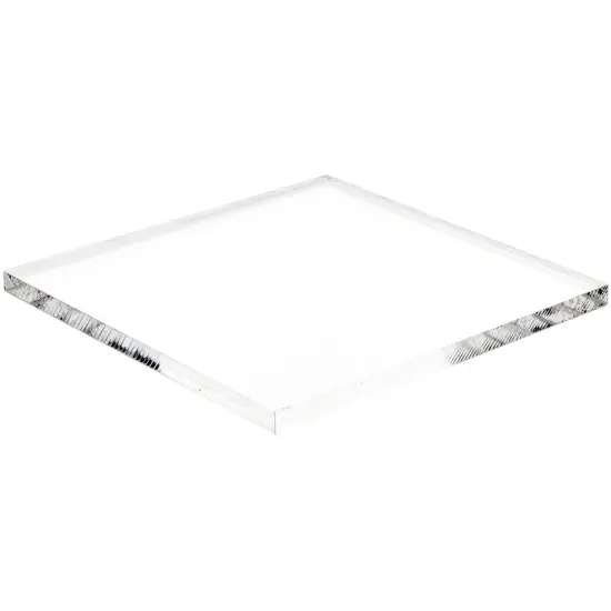 Plymor Clear Acrylic Square Standard-Edge Display Base, 4" W x 4" D x 0.25" H {2}