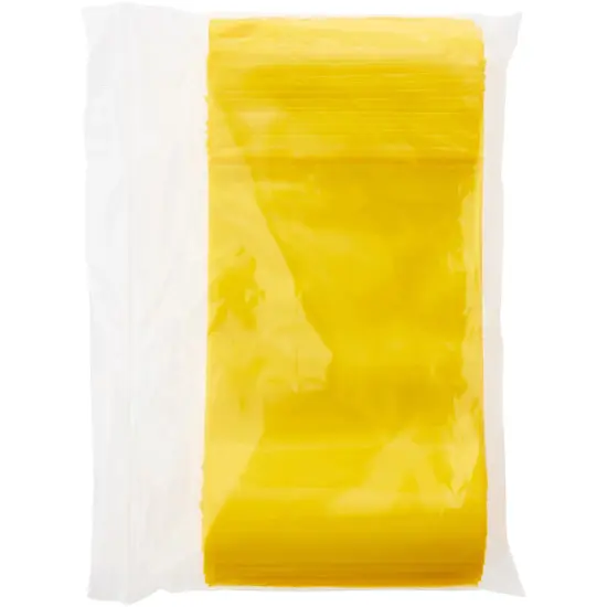 Plymor 4" x 6", Yellow 2 Mil Zipper Reclosable Plastic Bags {5}