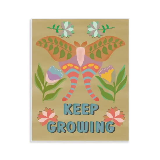 Stupell Industries Keep Growing Butterfly Wall Plaque Design by Julia Frost {1}