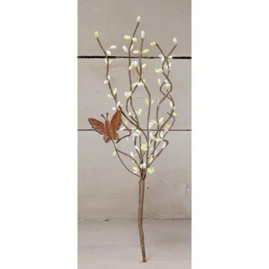 12" Pip Berry Pick With Rusty Brown Butterflies ideal for Enhancing Wreaths, Centerpieces or Floral Arrangements {1}