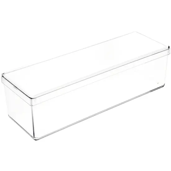 Pioneer Plastics 160C Clear Rectangular Plastic Container, 8.5" W x 2.625" D x 2.25" H {1}