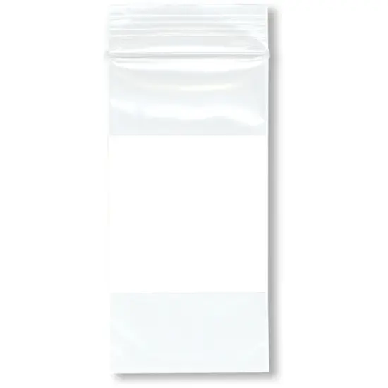 Plymor 2" x 4" (Pack of 100), 2 Mil White-Block Zipper Reclosable Plastic Bags {1}
